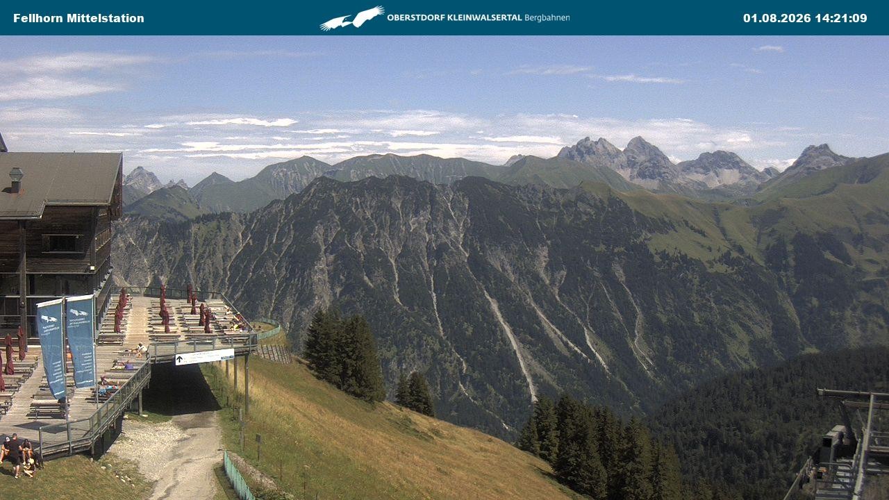 Archived image Webcam Mid-mountain station at Fellhorn