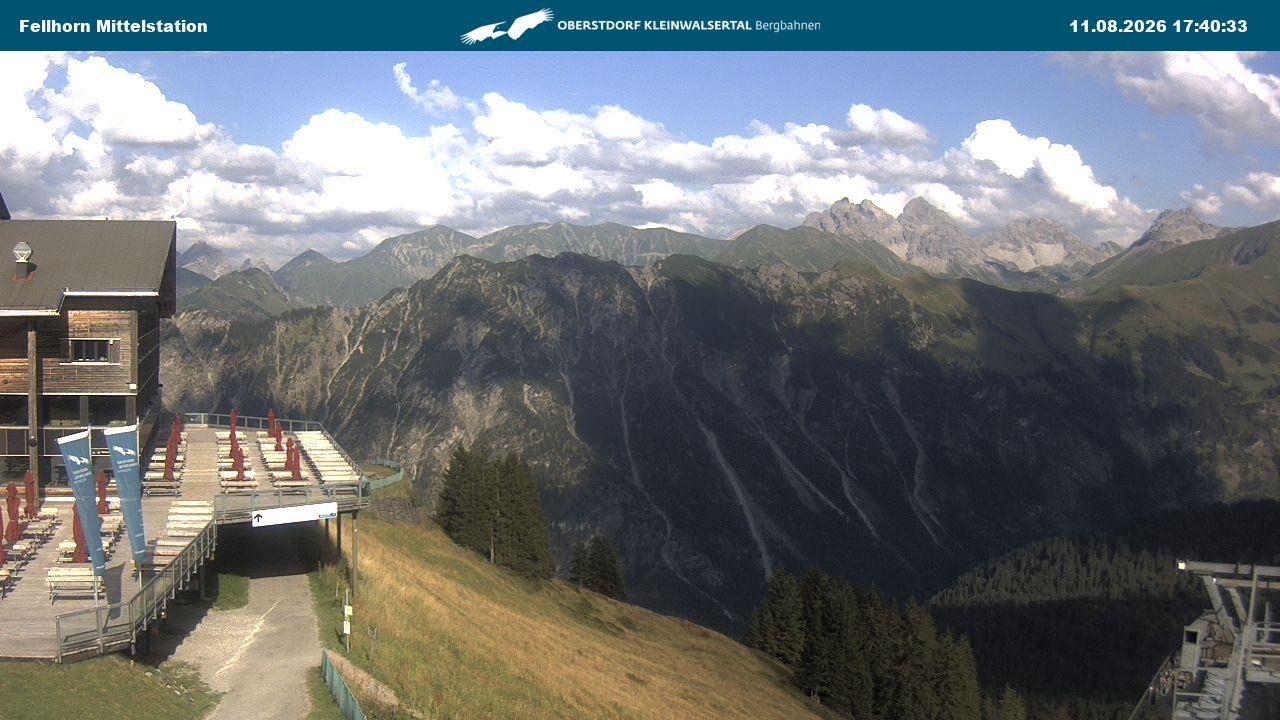 Archived image Webcam Mid-mountain station at Fellhorn