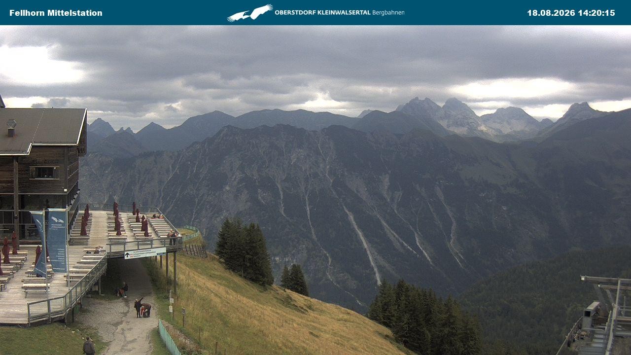 Archived image Webcam Mid-mountain station at Fellhorn
