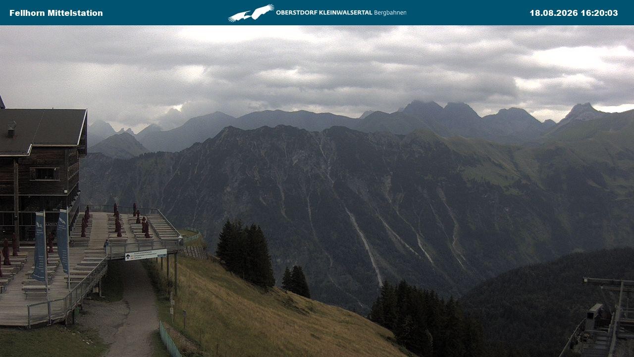 Archived image Webcam Mid-mountain station at Fellhorn
