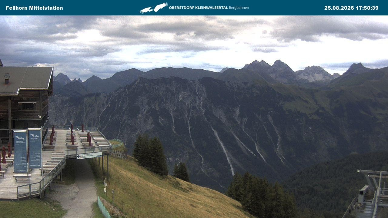 Archived image Webcam Mid-mountain station at Fellhorn