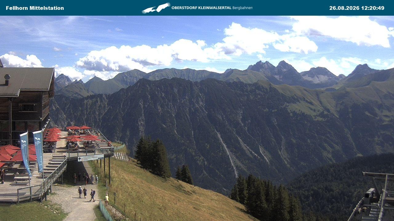 Archived image Webcam Mid-mountain station at Fellhorn