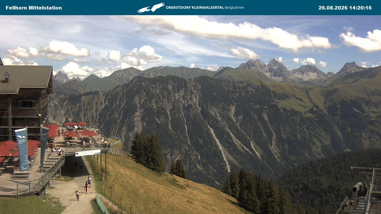Archived image Webcam Mid-mountain station at Fellhorn