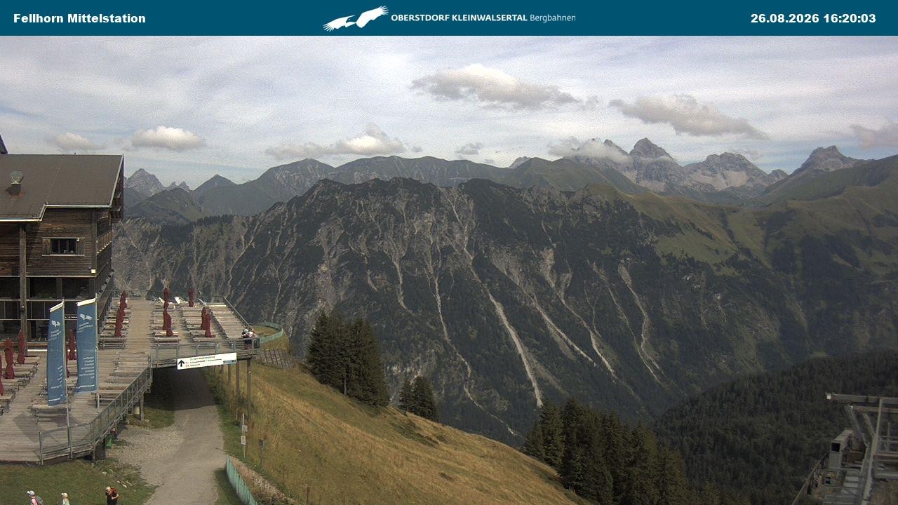 Archived image Webcam Mid-mountain station at Fellhorn