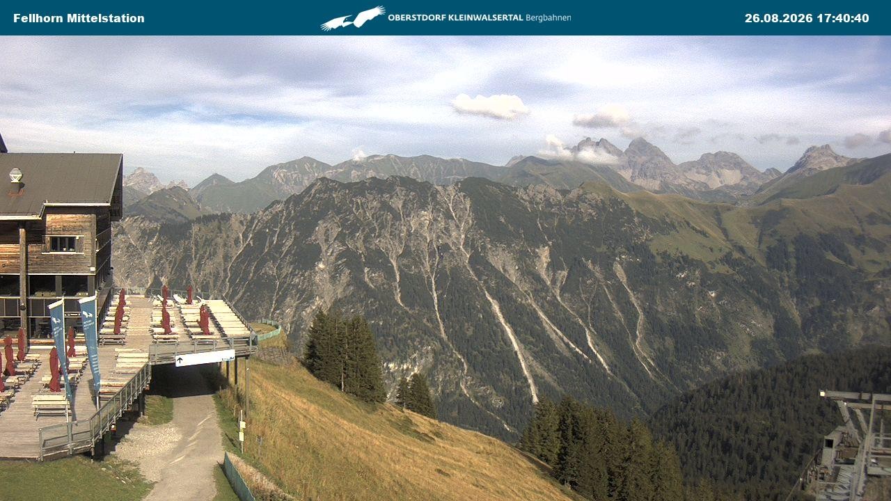 Archived image Webcam Mid-mountain station at Fellhorn