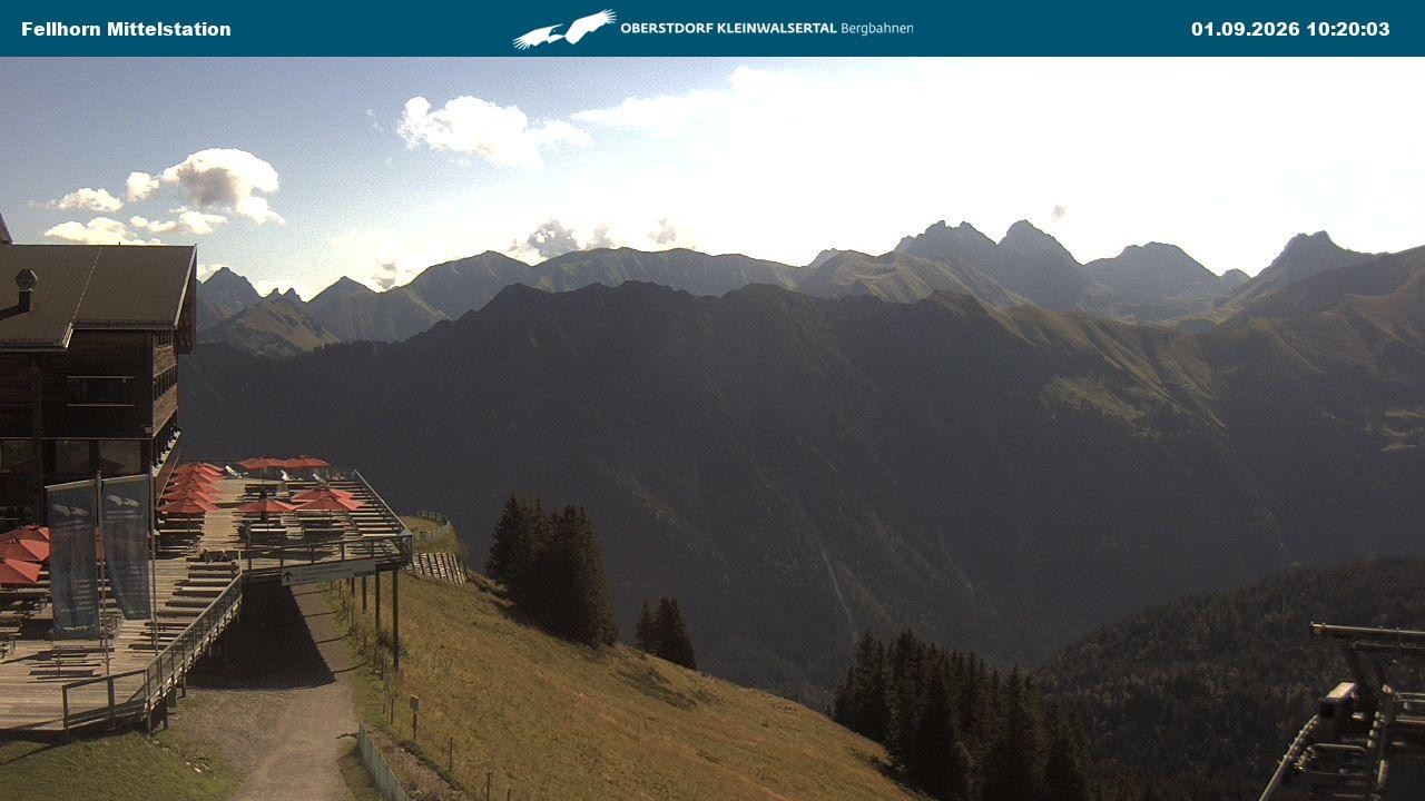 Archived image Webcam Mid-mountain station at Fellhorn