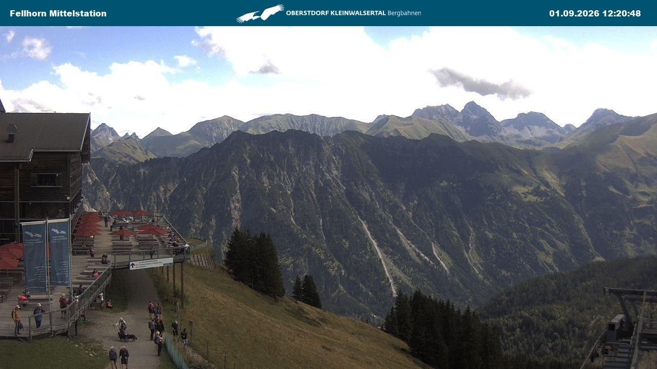 Archived image Webcam Mid-mountain station at Fellhorn