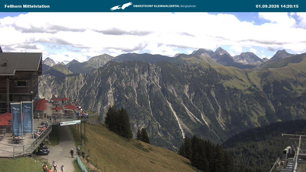 Archived image Webcam Mid-mountain station at Fellhorn
