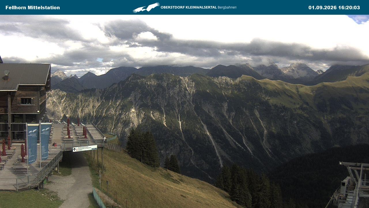 Archived image Webcam Mid-mountain station at Fellhorn