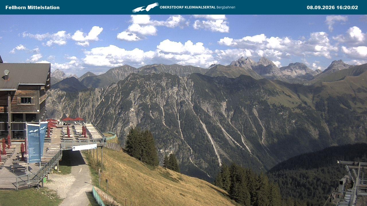 Archived image Webcam Mid-mountain station at Fellhorn