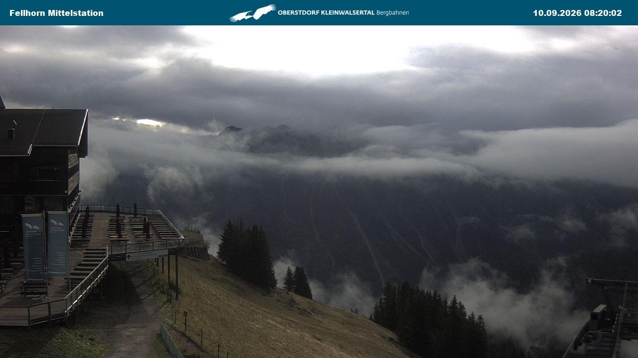 Archived image Webcam Mid-mountain station at Fellhorn