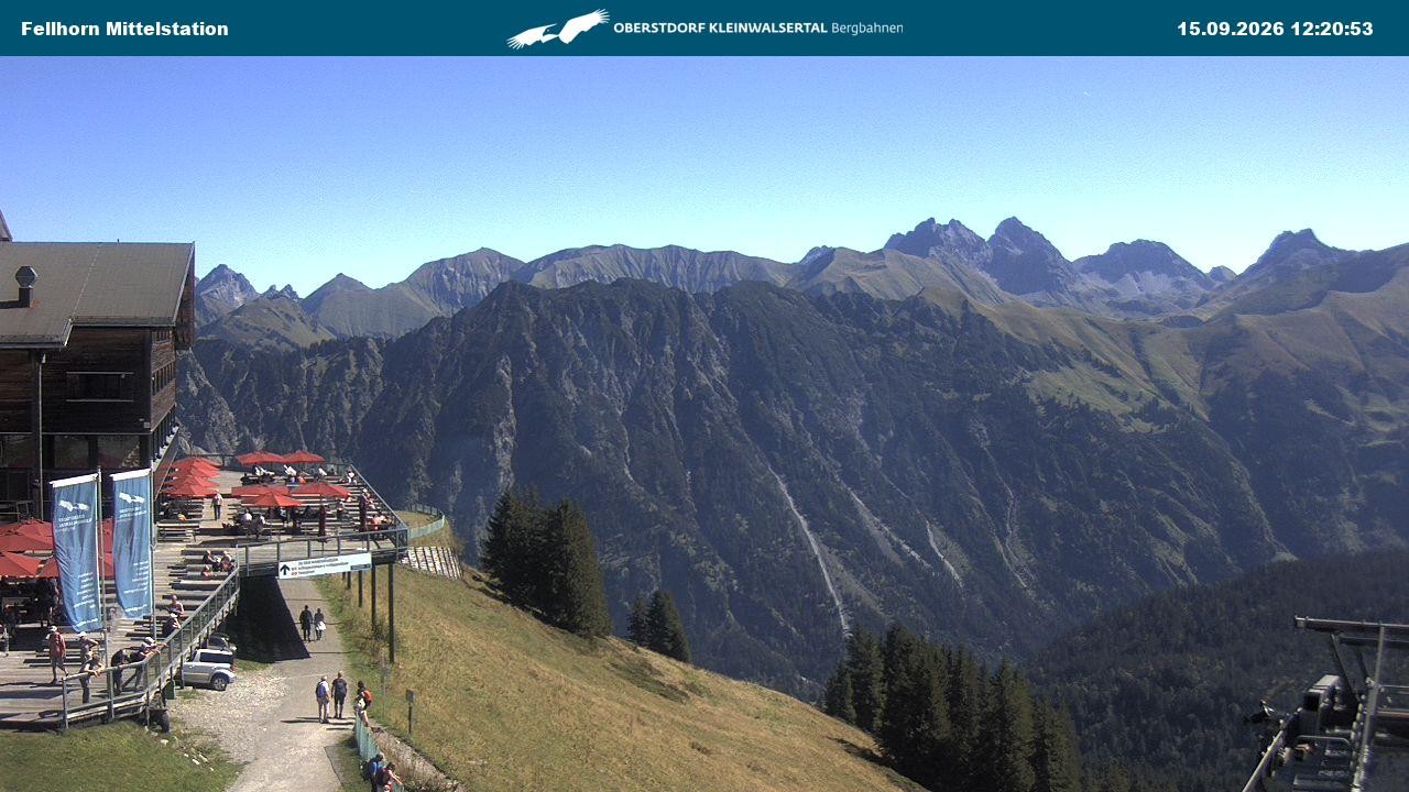 Archived image Webcam Mid-mountain station at Fellhorn
