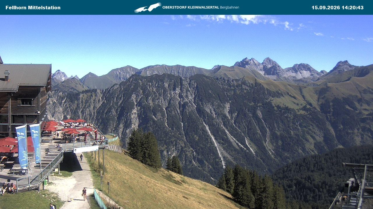 Archived image Webcam Mid-mountain station at Fellhorn