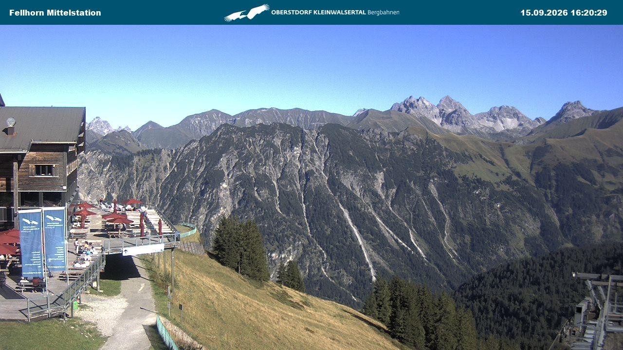 Archived image Webcam Mid-mountain station at Fellhorn