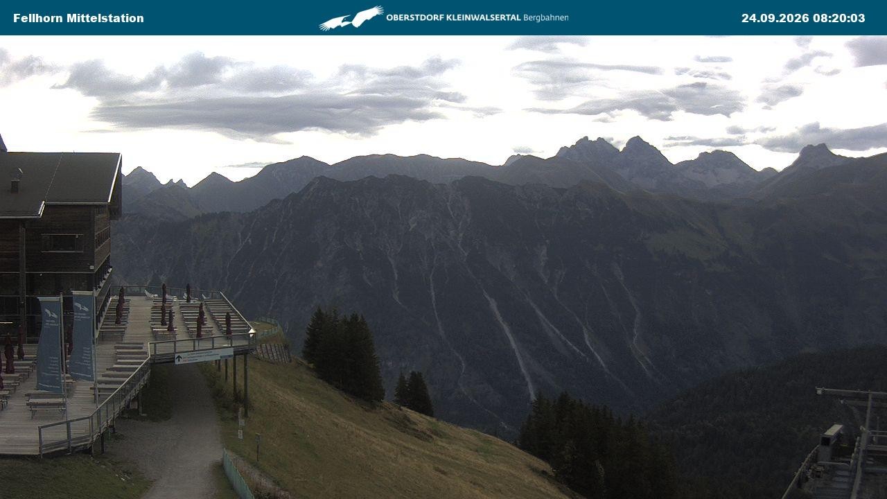 Archived image Webcam Mid-mountain station at Fellhorn