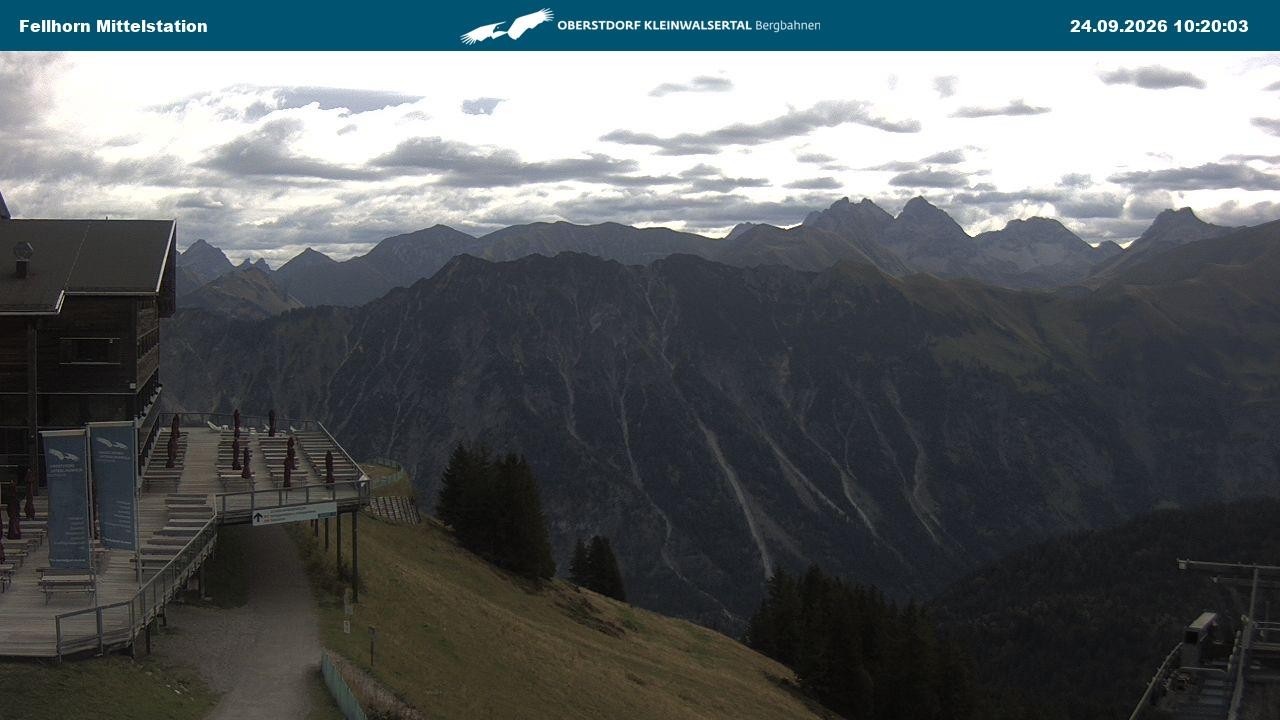 Archived image Webcam Mid-mountain station at Fellhorn