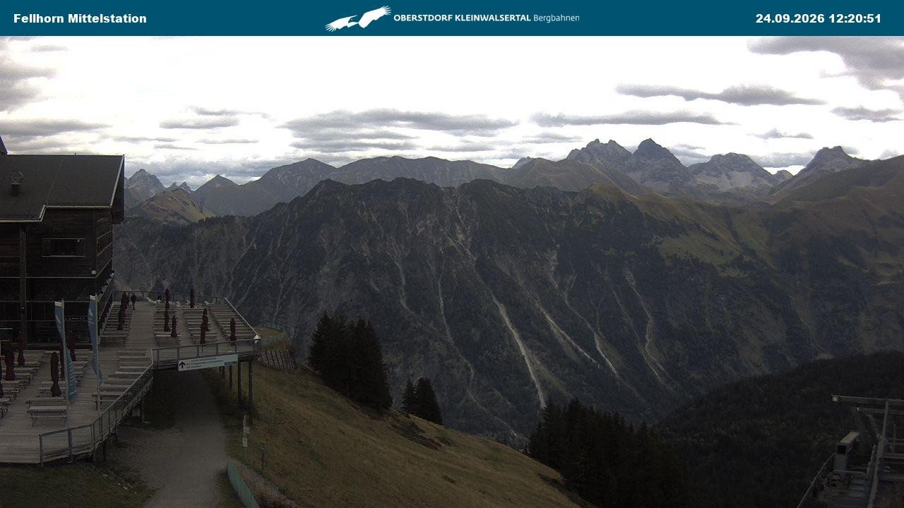 Archived image Webcam Mid-mountain station at Fellhorn