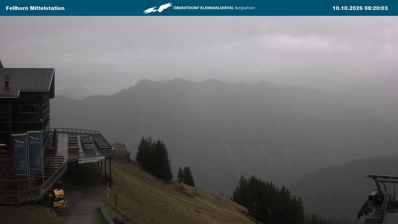 Archived image Webcam Mid-mountain station at Fellhorn