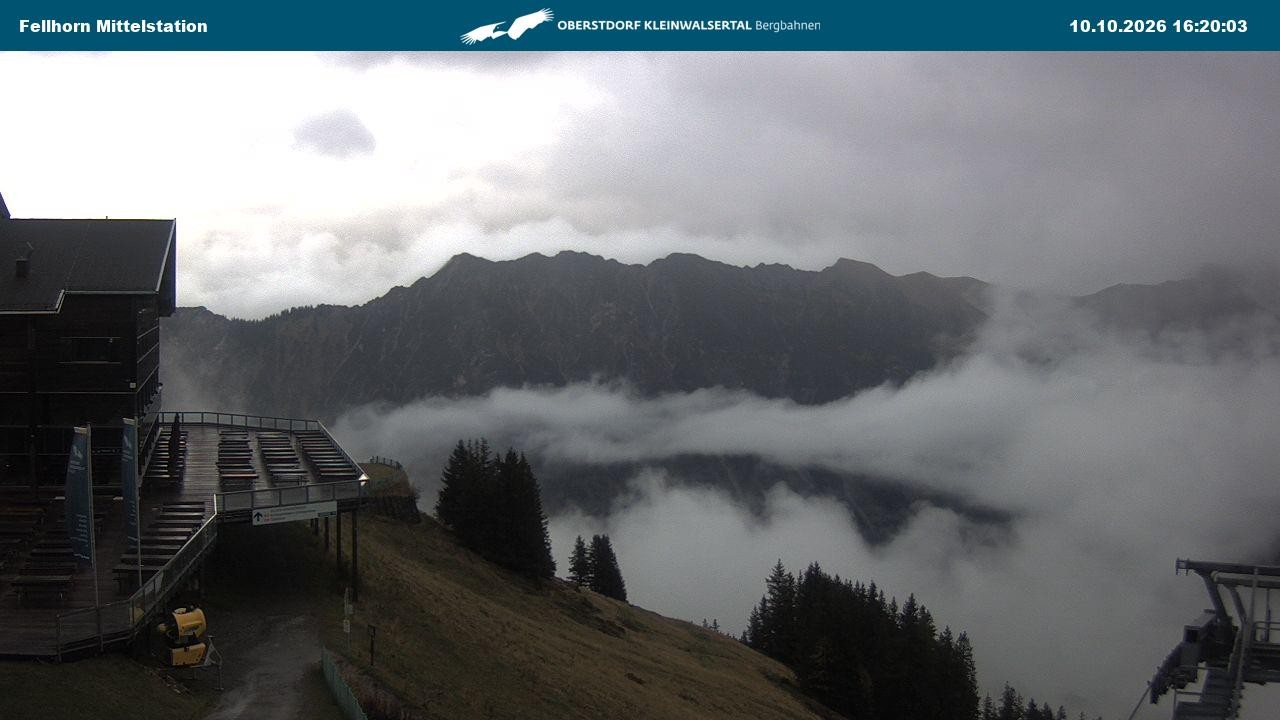 Archived image Webcam Mid-mountain station at Fellhorn