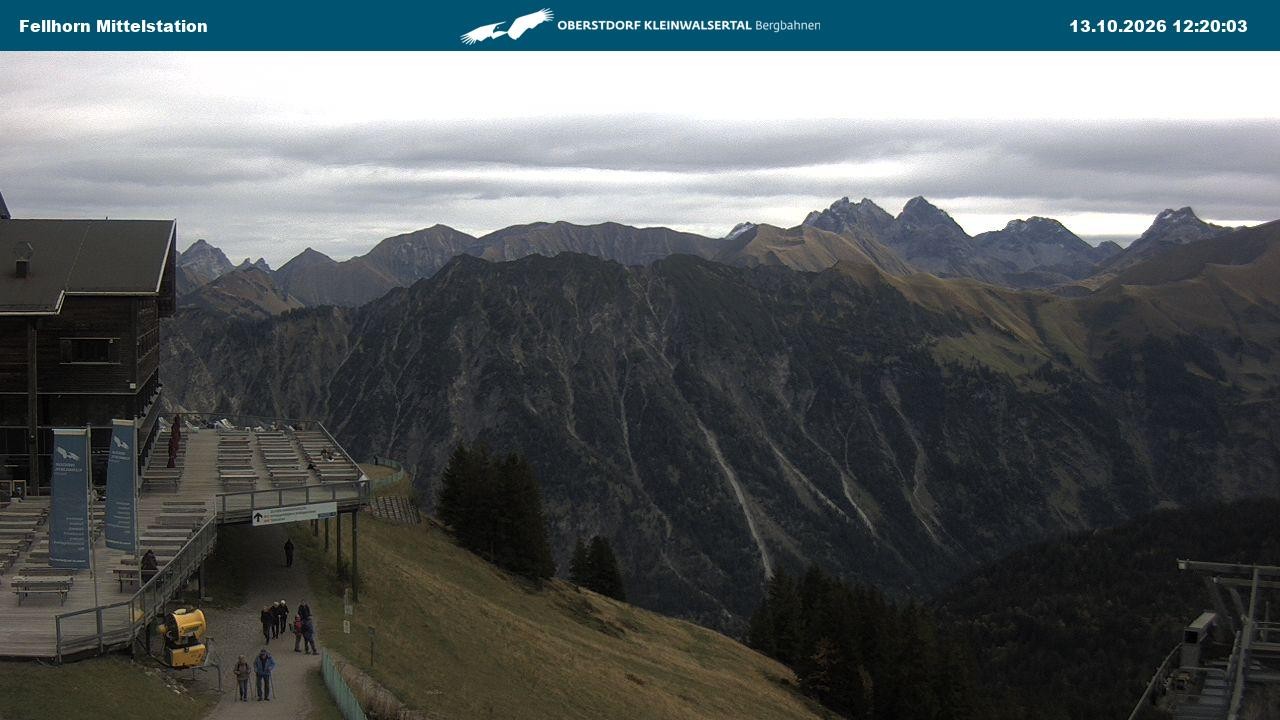 Archived image Webcam Mid-mountain station at Fellhorn