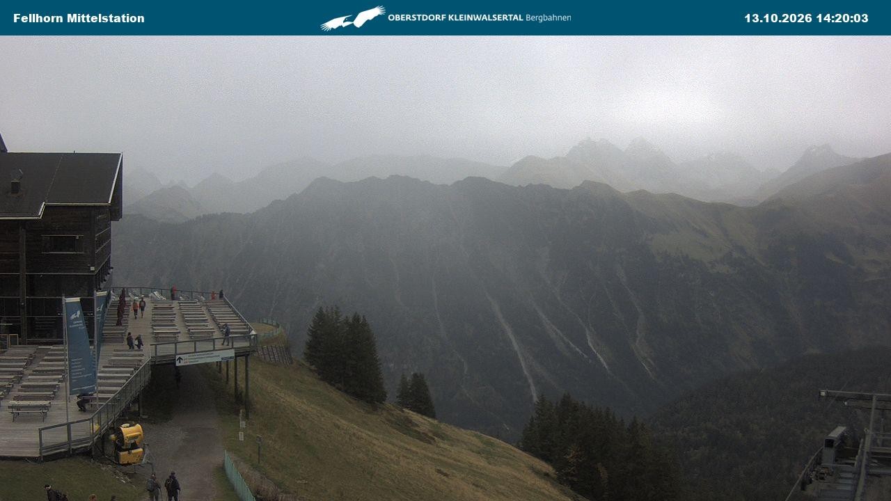 Archived image Webcam Mid-mountain station at Fellhorn