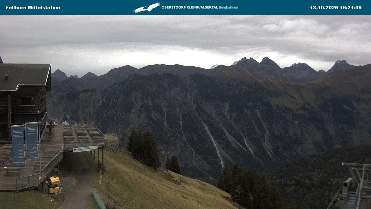Archived image Webcam Mid-mountain station at Fellhorn