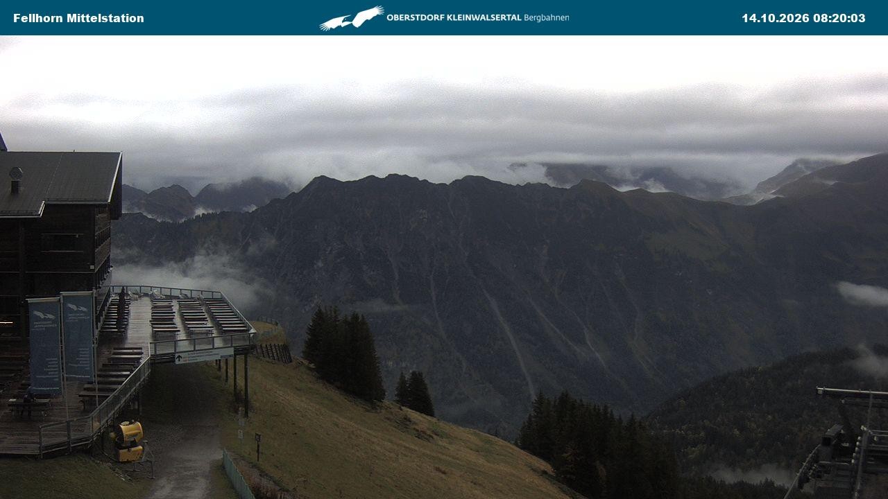 Archived image Webcam Mid-mountain station at Fellhorn