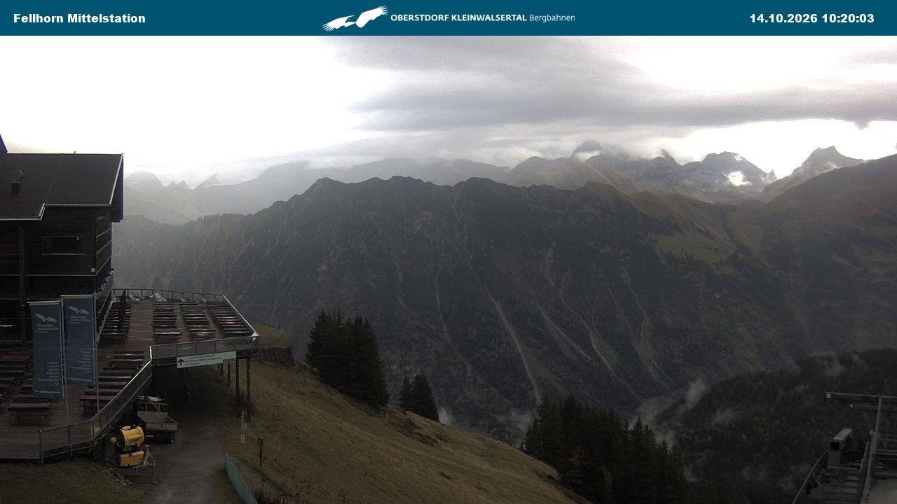 Archived image Webcam Mid-mountain station at Fellhorn