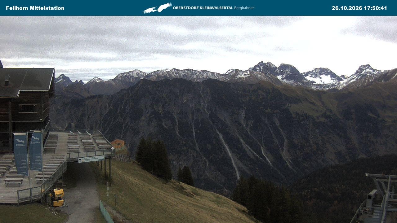 Archived image Webcam Mid-mountain station at Fellhorn