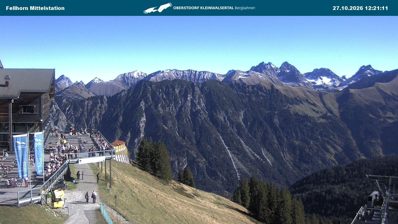 Archived image Webcam Mid-mountain station at Fellhorn