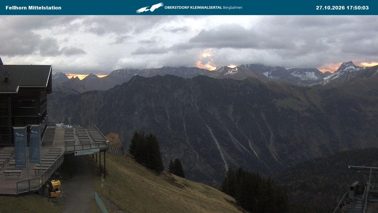 Archived image Webcam Mid-mountain station at Fellhorn