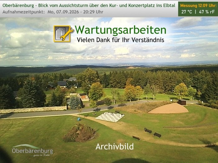 Archiv Foto Webcam Aussichtsturm Oberbärenburg