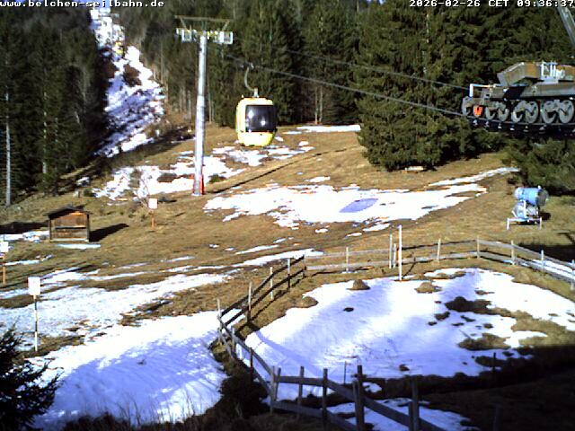 Archived image Webcam Base station of Belchen-Cablecar