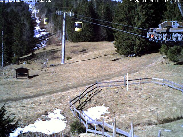Archived image Webcam Base station of Belchen-Cablecar