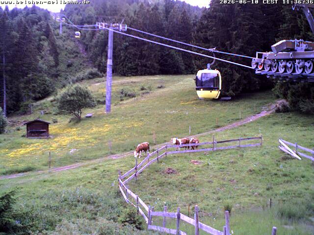 Archived image Webcam Base station of Belchen-Cablecar
