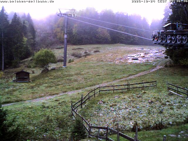 Archived image Webcam Base station of Belchen-Cablecar