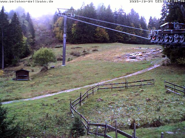 Archived image Webcam Base station of Belchen-Cablecar