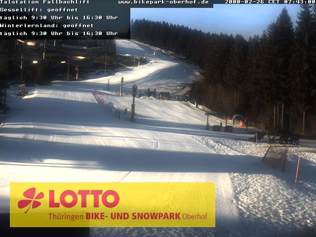 Archived image Webcam Fallbachhang in Oberhof, Thuringian Forest