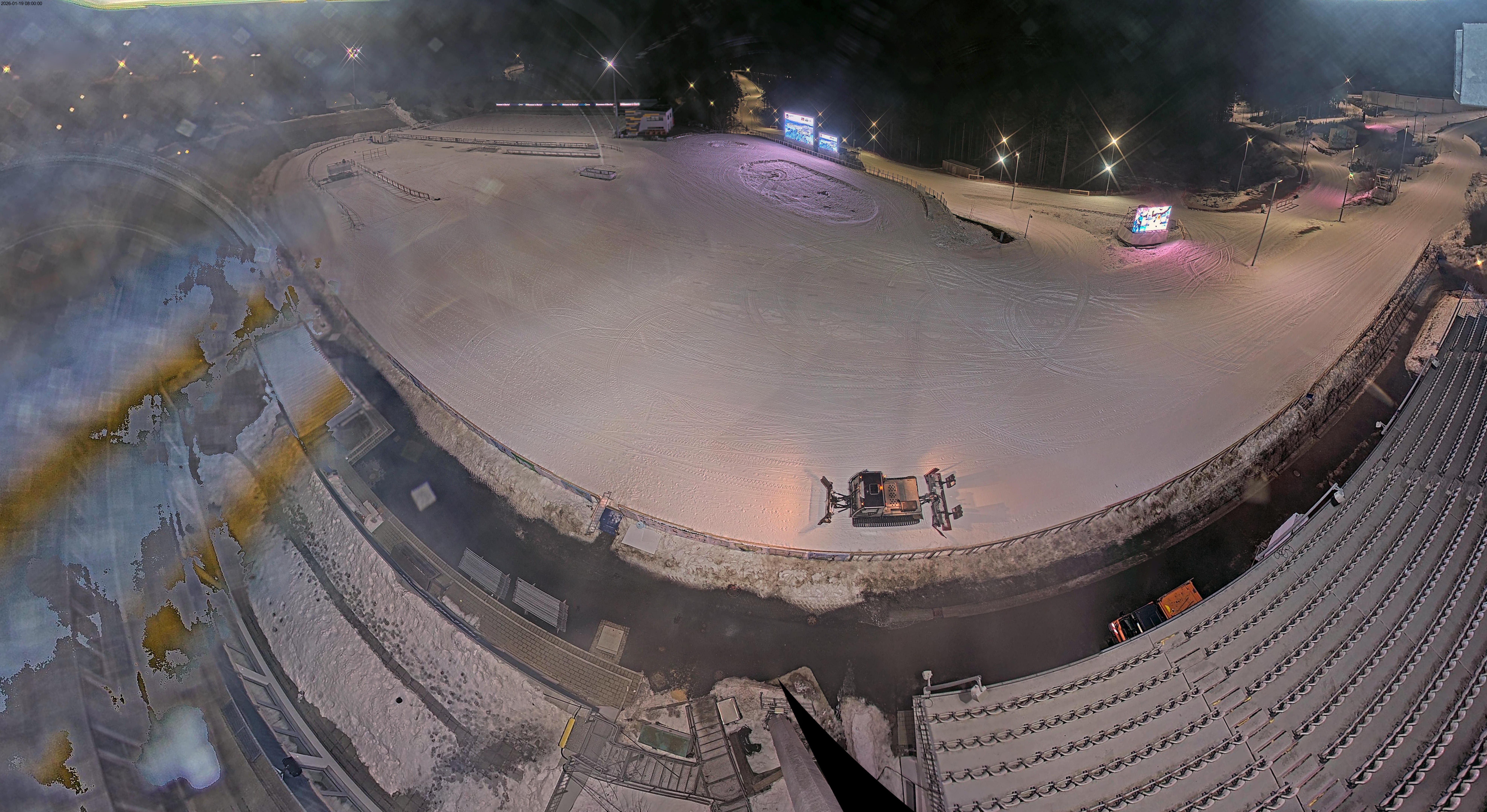 Archived image Webcam Oberhof: View Biathlon Stadium