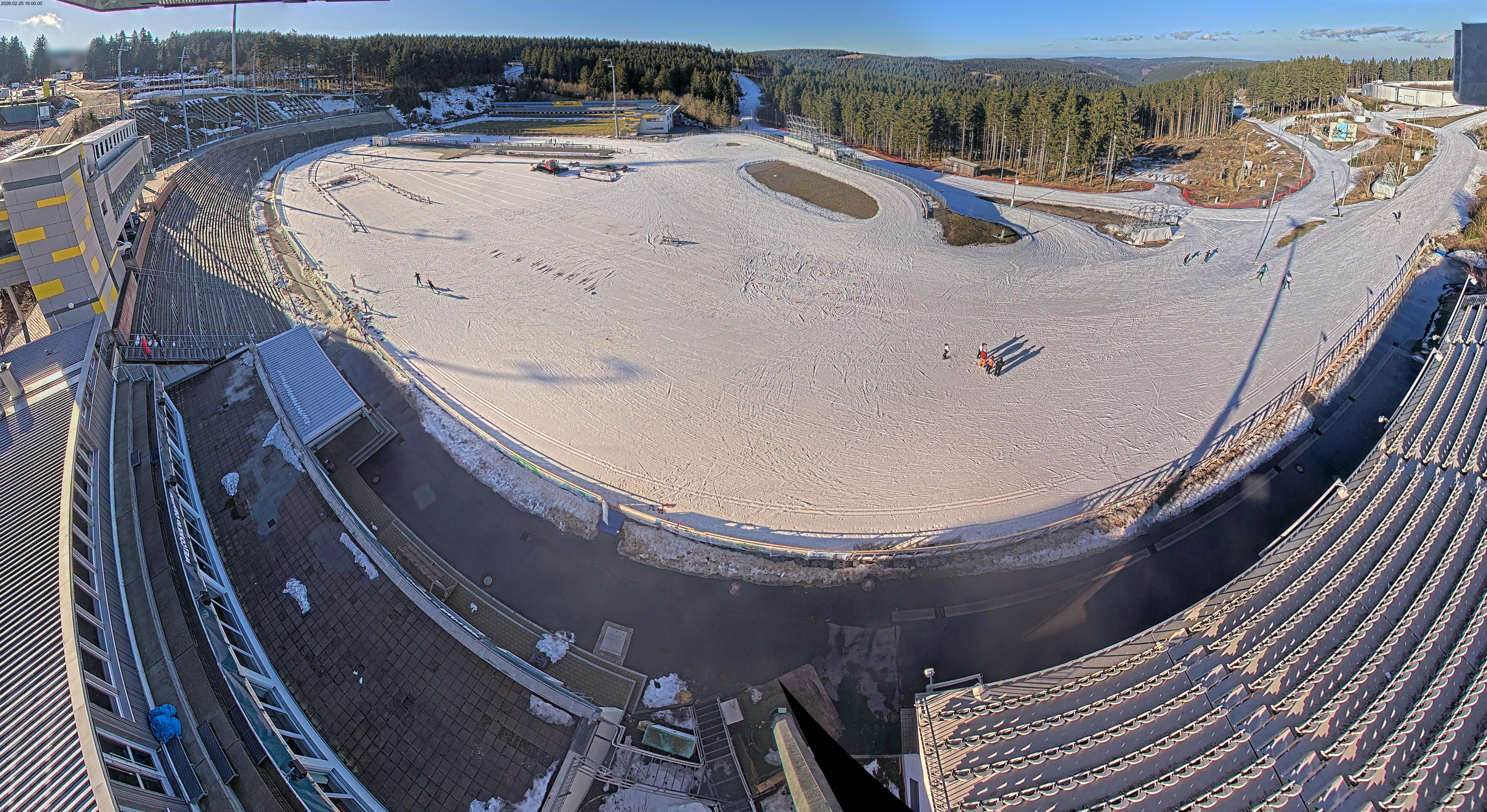 Archived image Webcam Oberhof: View Biathlon Stadium