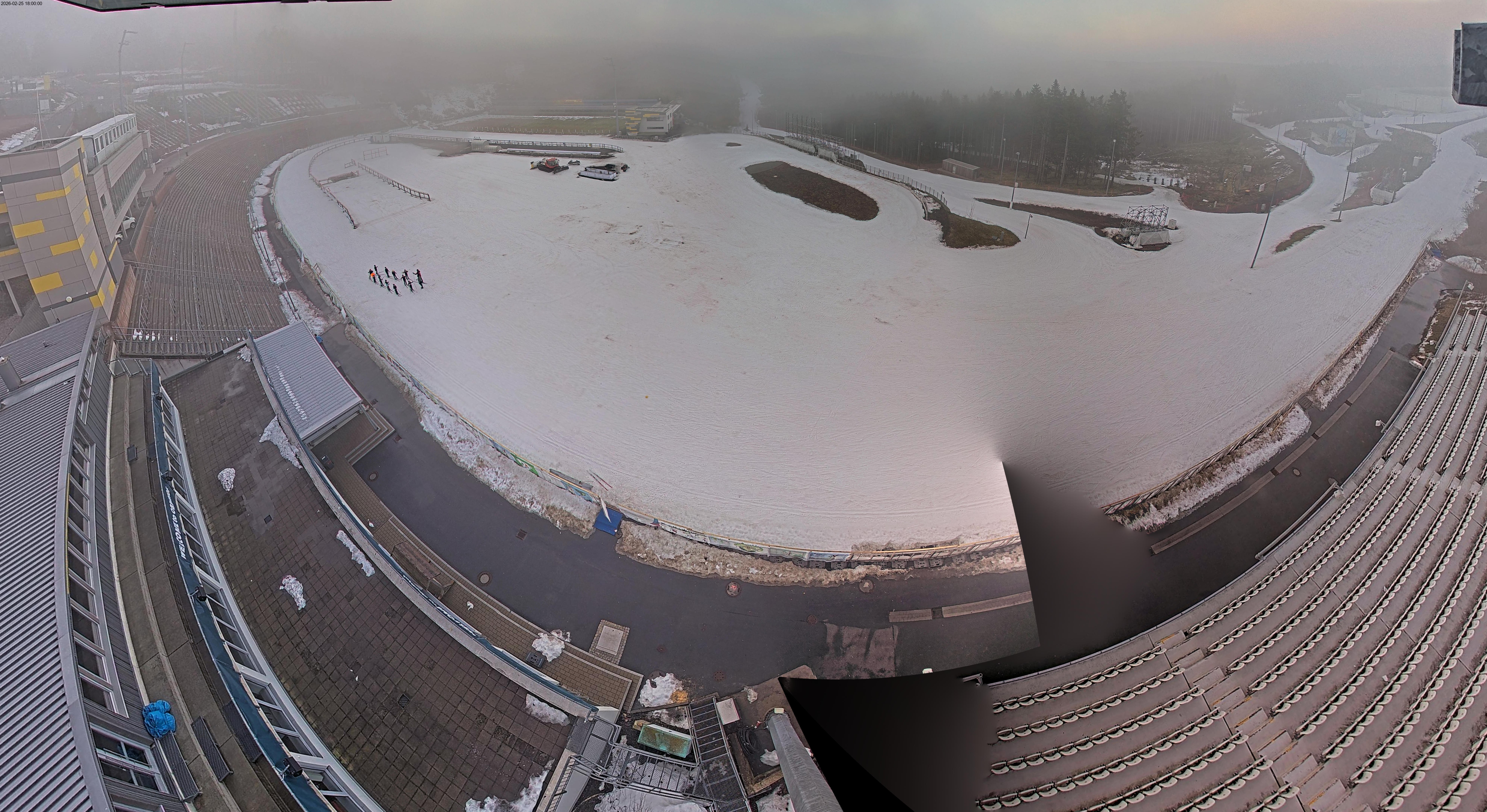 Archived image Webcam Oberhof: View Biathlon Stadium