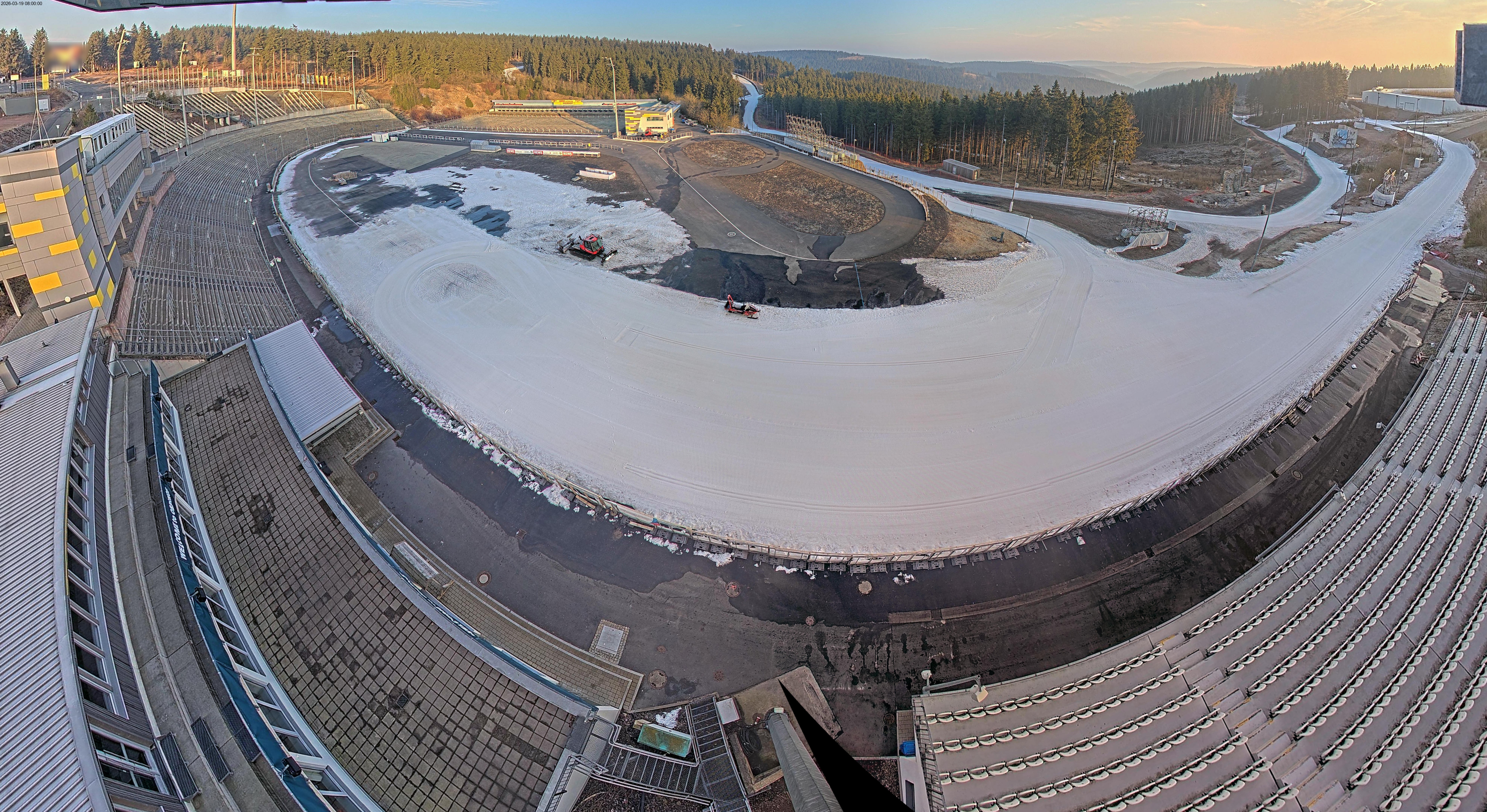 Archived image Webcam Oberhof: View Biathlon Stadium