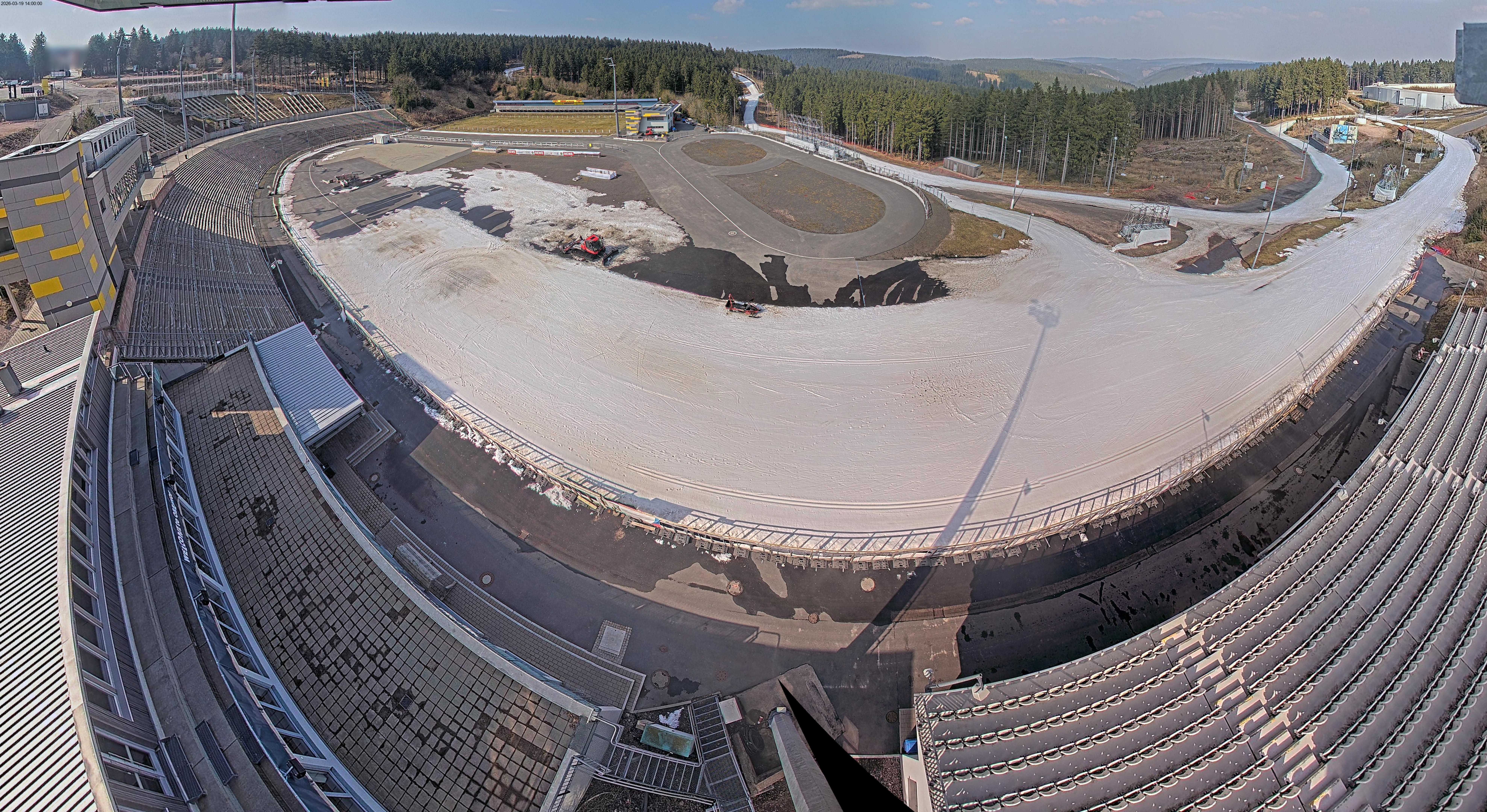 Archived image Webcam Oberhof: View Biathlon Stadium