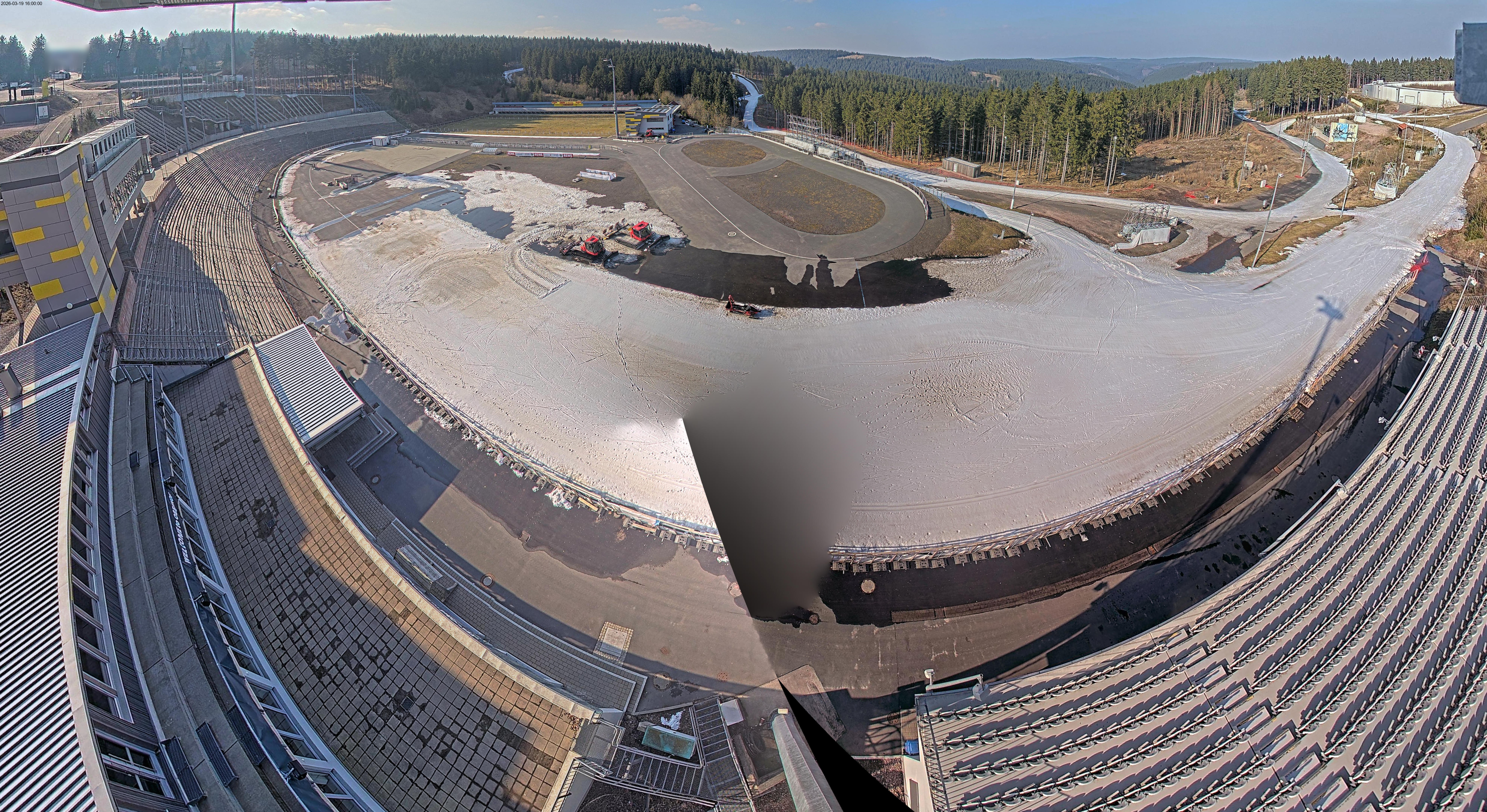 Archived image Webcam Oberhof: View Biathlon Stadium