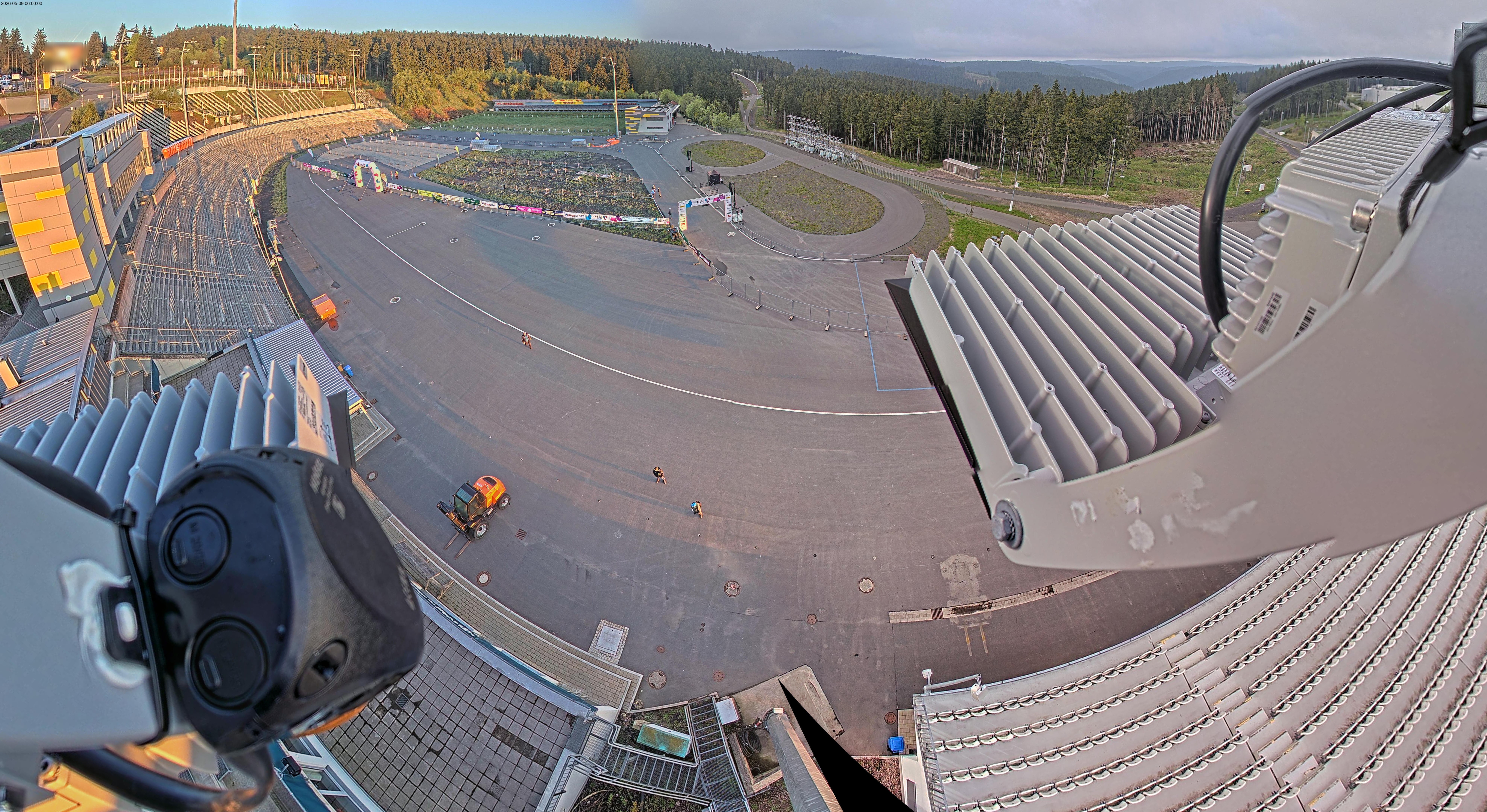 Archived image Webcam Oberhof: View Biathlon Stadium