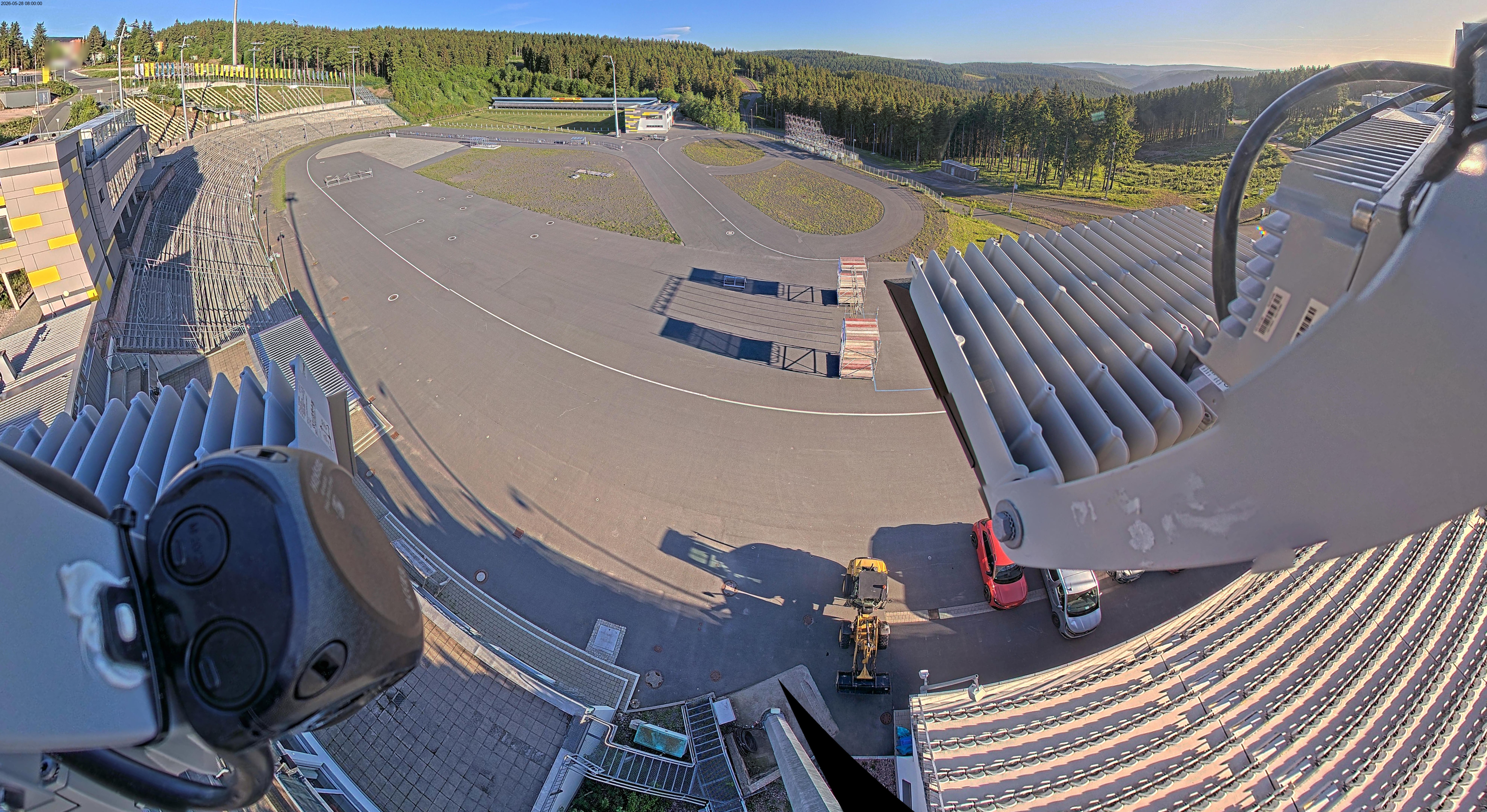 Archived image Webcam Oberhof: View Biathlon Stadium