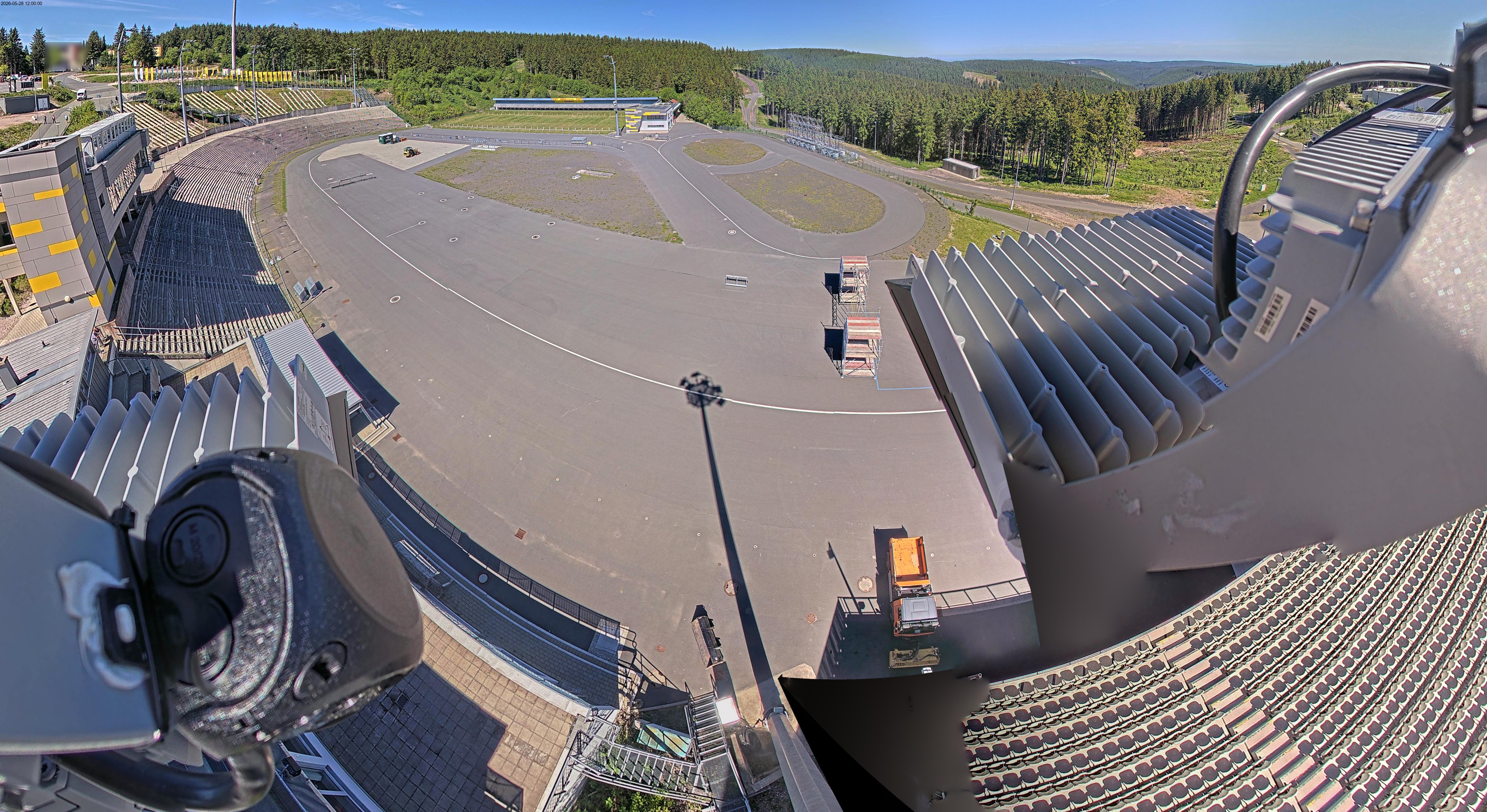 Archived image Webcam Oberhof: View Biathlon Stadium