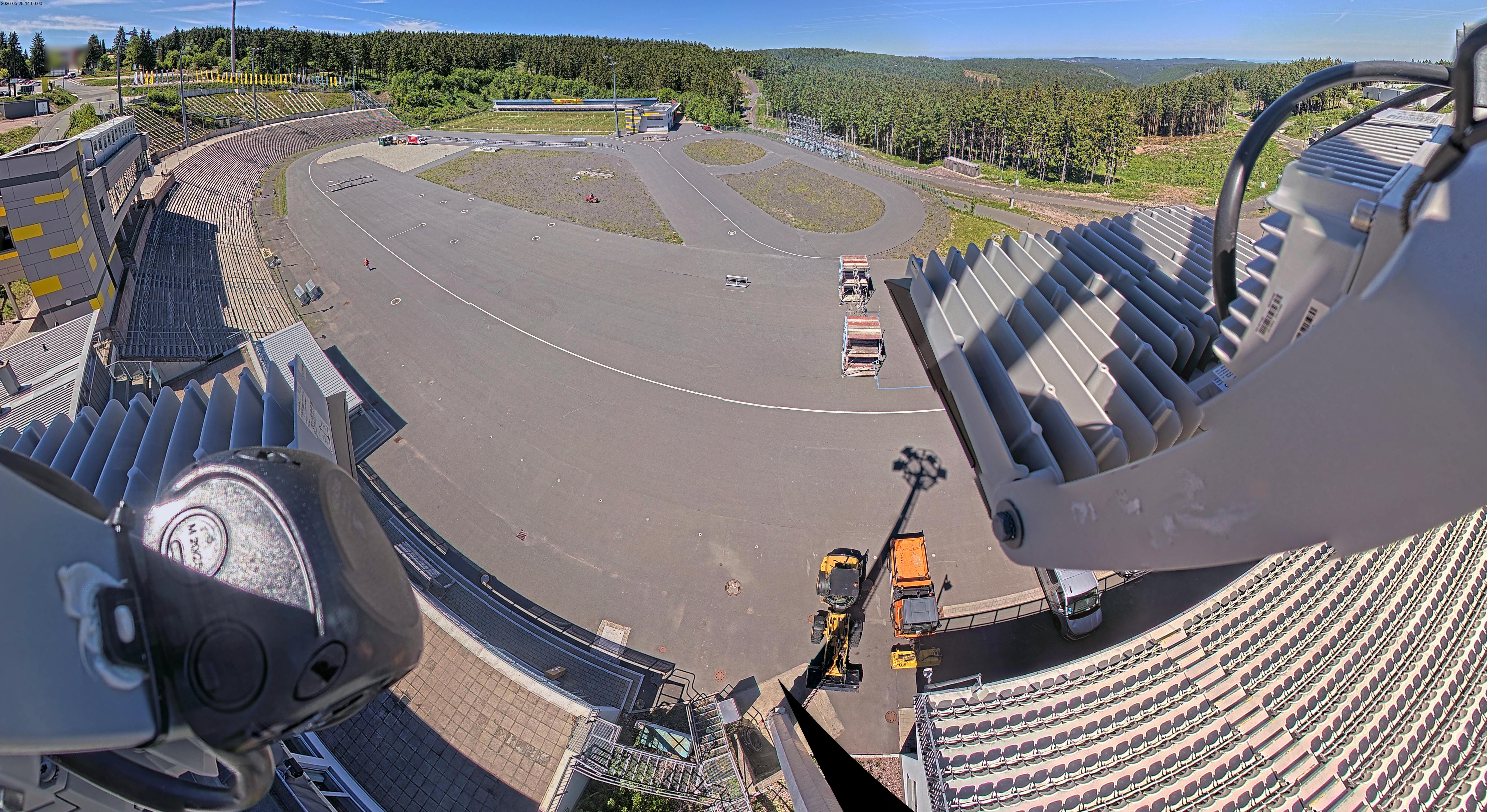 Archived image Webcam Oberhof: View Biathlon Stadium