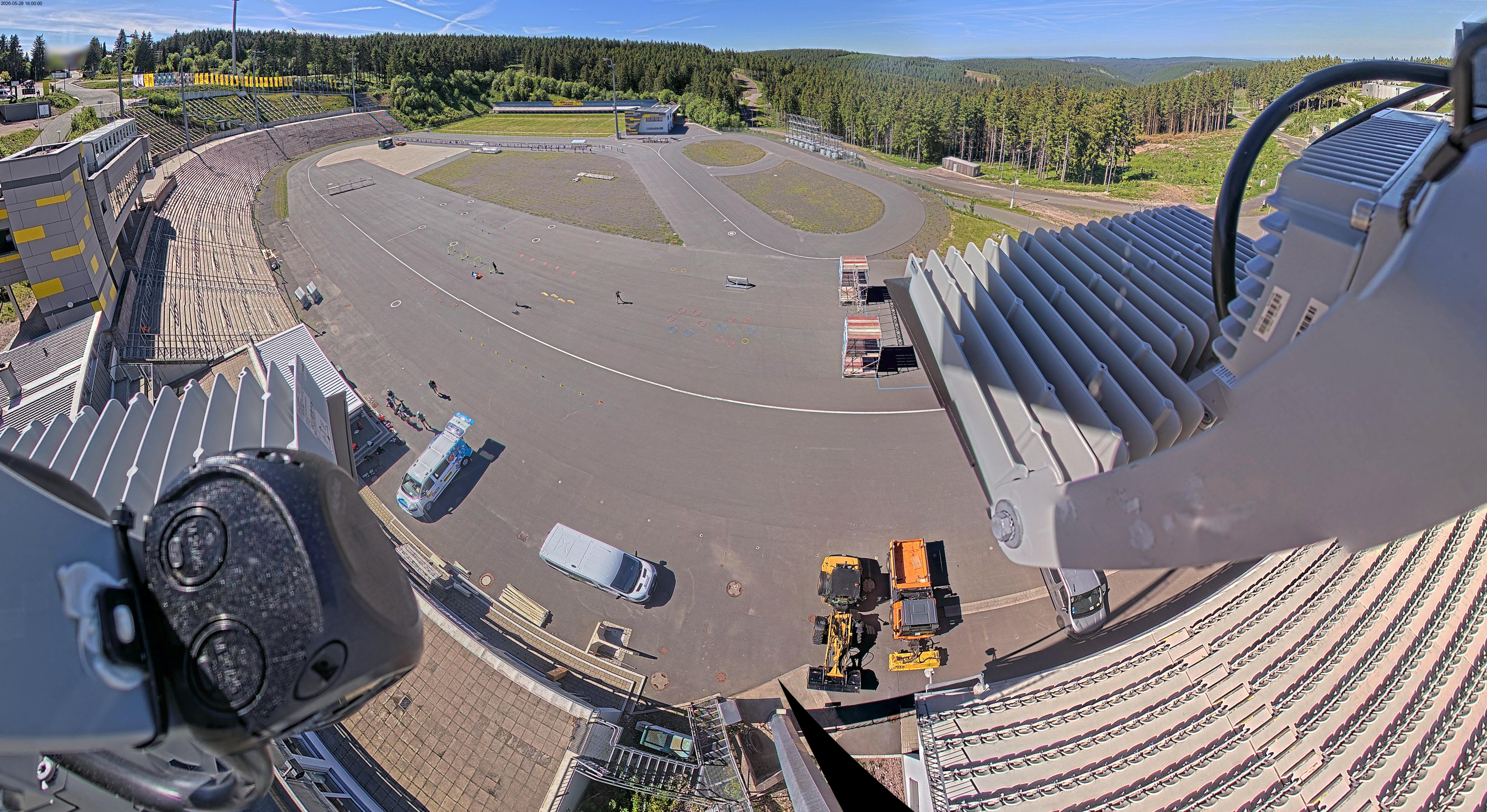 Archived image Webcam Oberhof: View Biathlon Stadium