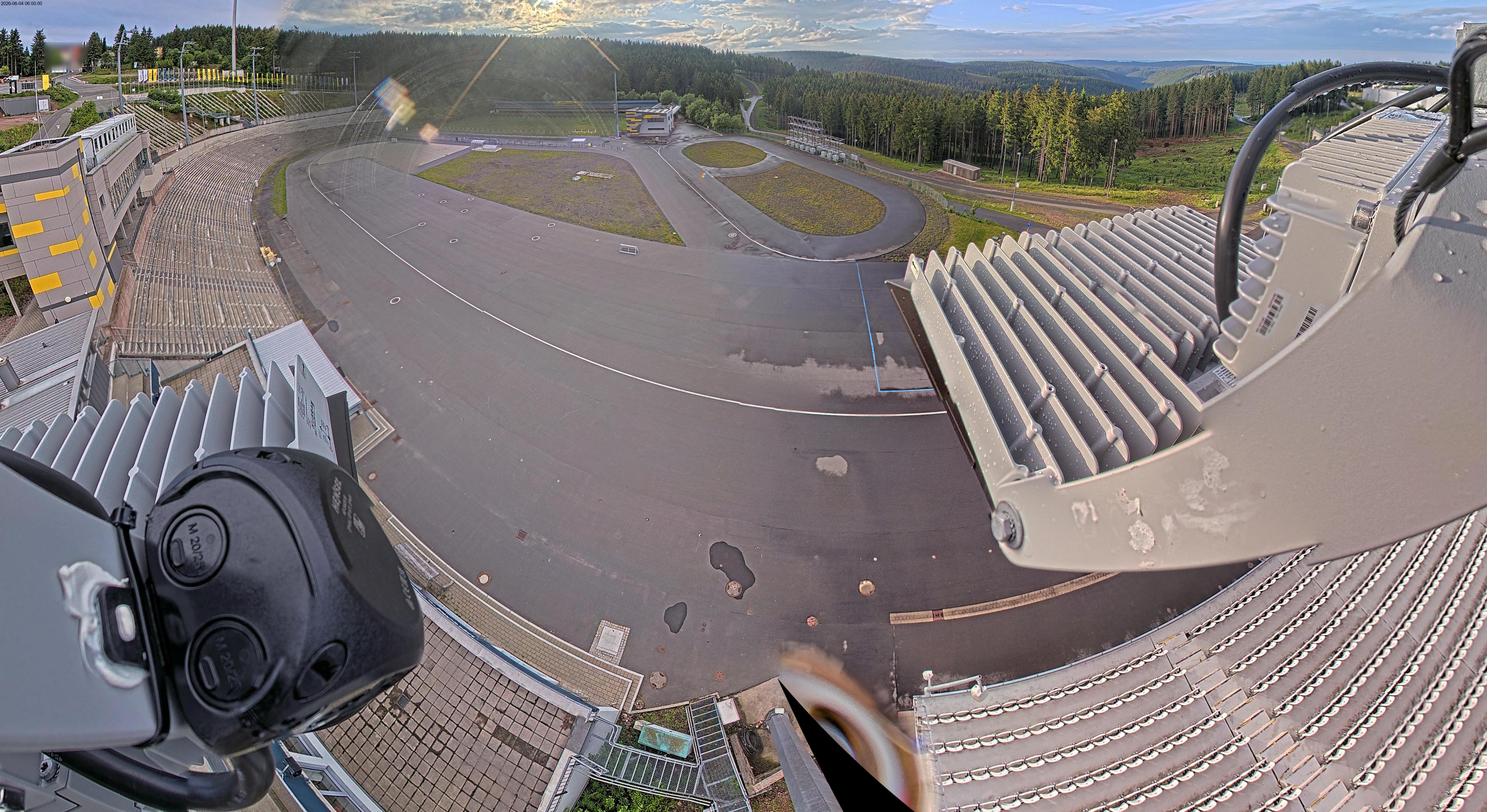 Archived image Webcam Oberhof: View Biathlon Stadium